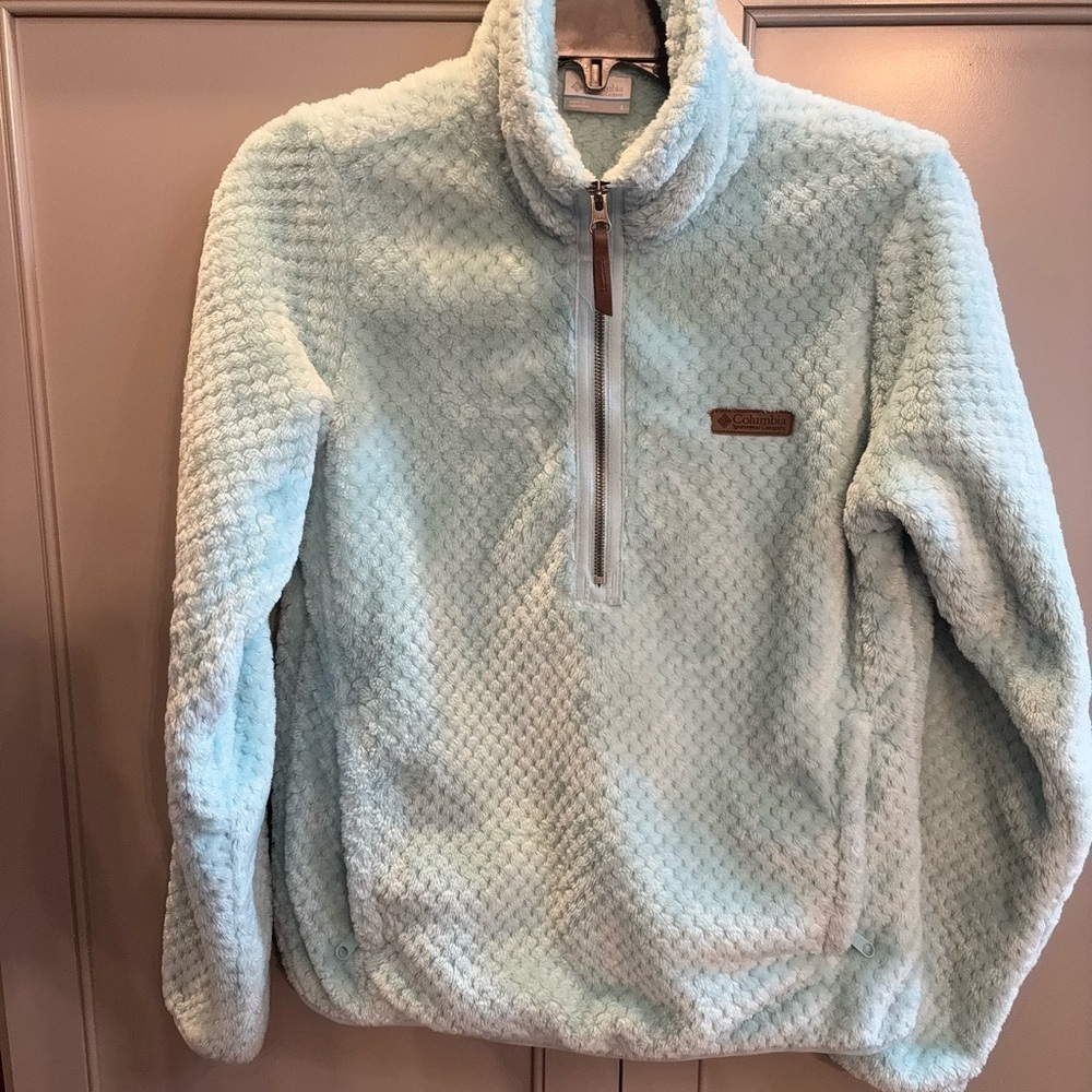 Columbia Women's light blue Fire Side Sherpa 1/4 Zip S